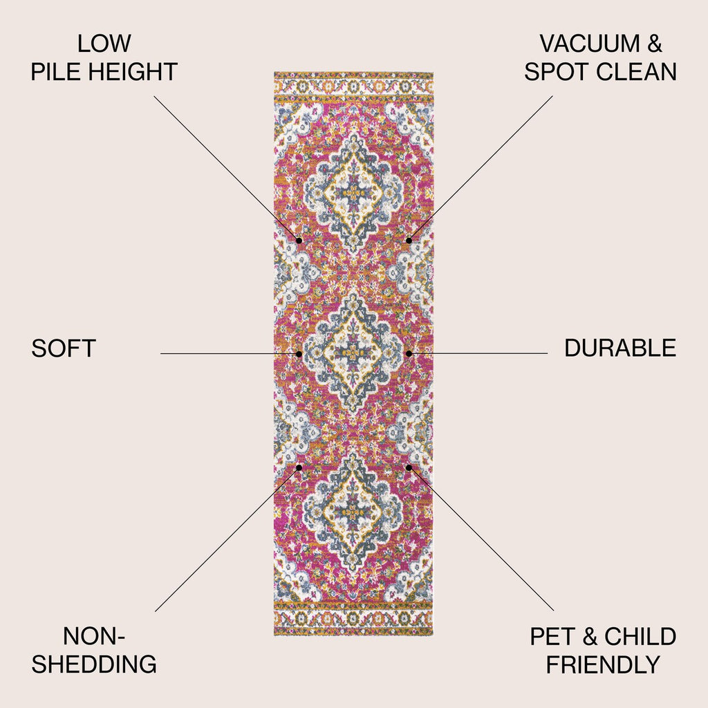 JONATHAN Y Inigo FLAIR Boho Vintage Medallion Area Rug