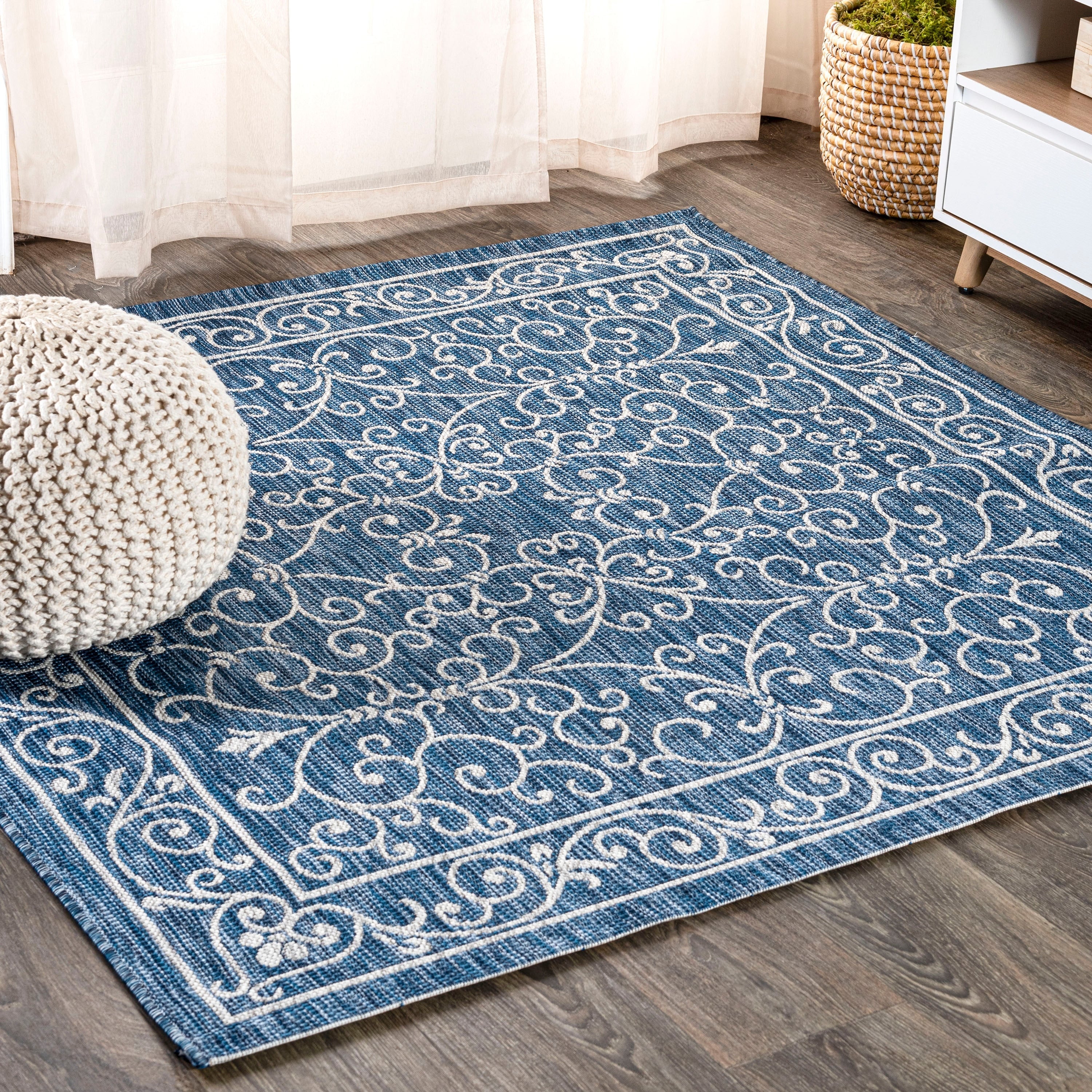 JONATHAN Y Filigree Textured Weave Indoor/Outdoor Area Rug