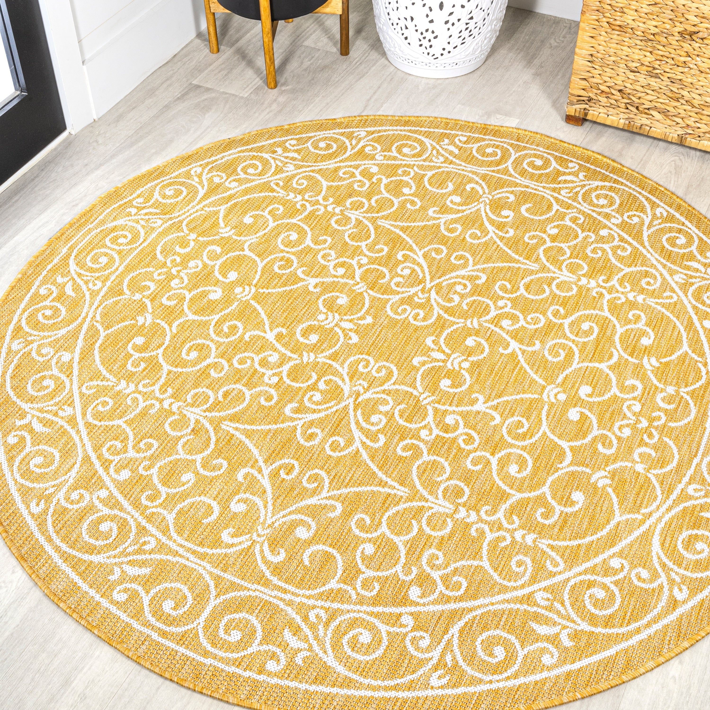 JONATHAN Y Filigree Textured Weave Indoor/Outdoor Area Rug