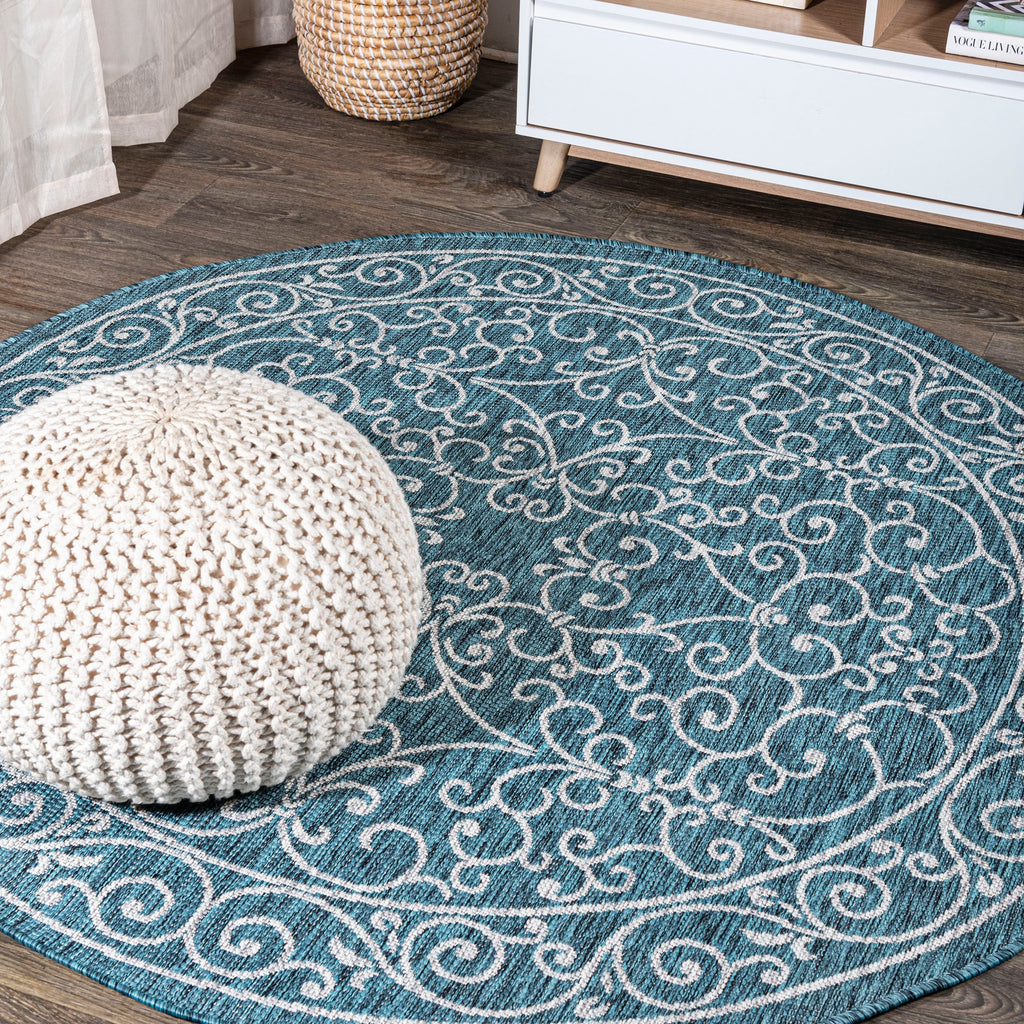 JONATHAN Y Filigree Textured Weave Indoor/Outdoor Area Rug