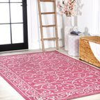 JONATHAN Y Filigree Textured Weave Indoor/Outdoor Area Rug