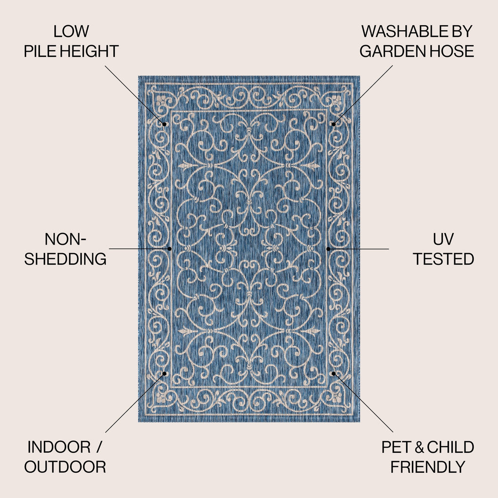 JONATHAN Y Filigree Textured Weave Indoor/Outdoor Area Rug