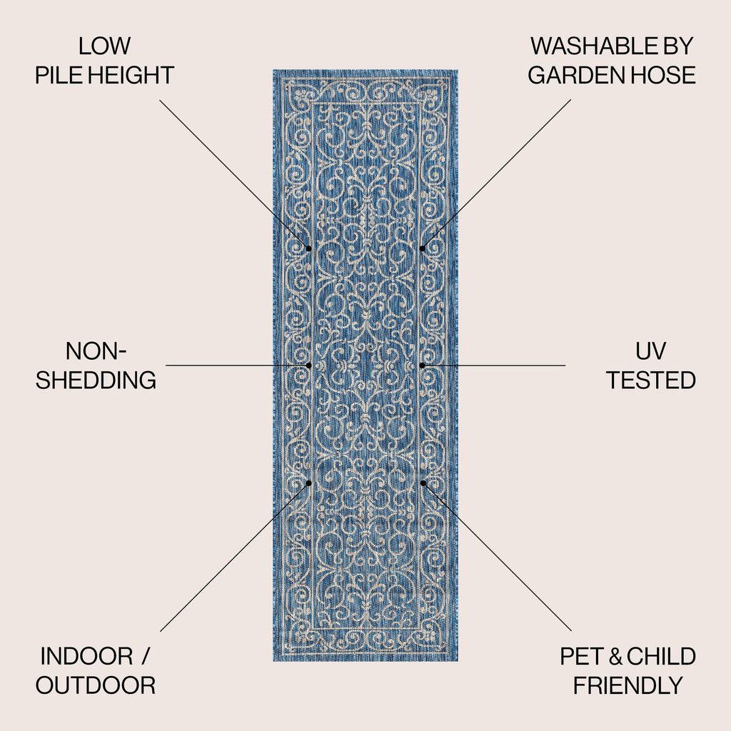 JONATHAN Y Filigree Textured Weave Indoor/Outdoor Area Rug