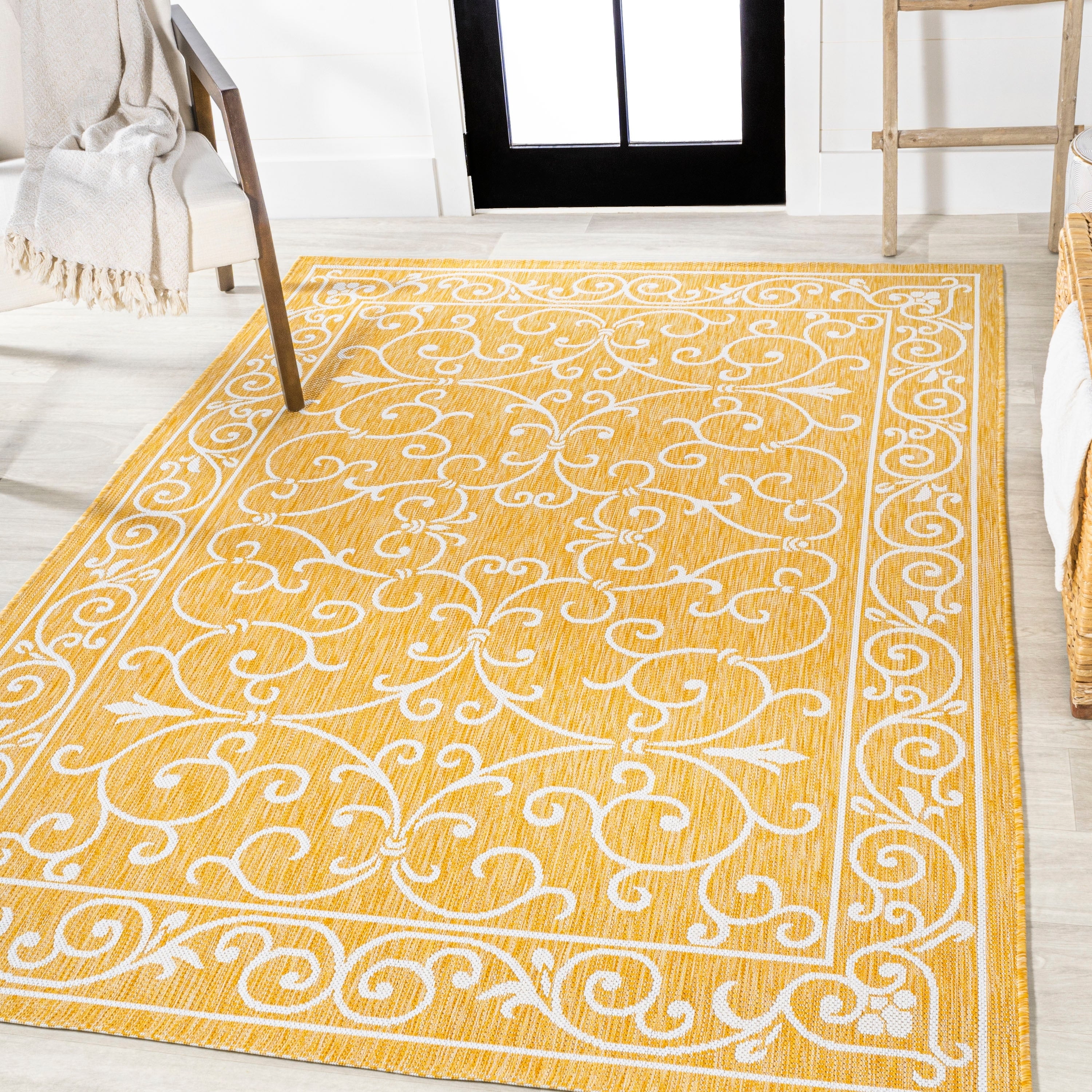 JONATHAN Y Filigree Textured Weave Indoor/Outdoor Area Rug