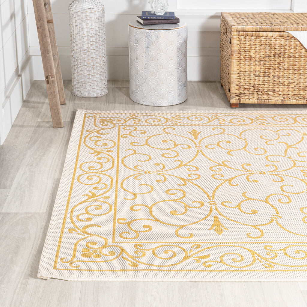 JONATHAN Y Filigree Textured Weave Indoor/Outdoor Area Rug