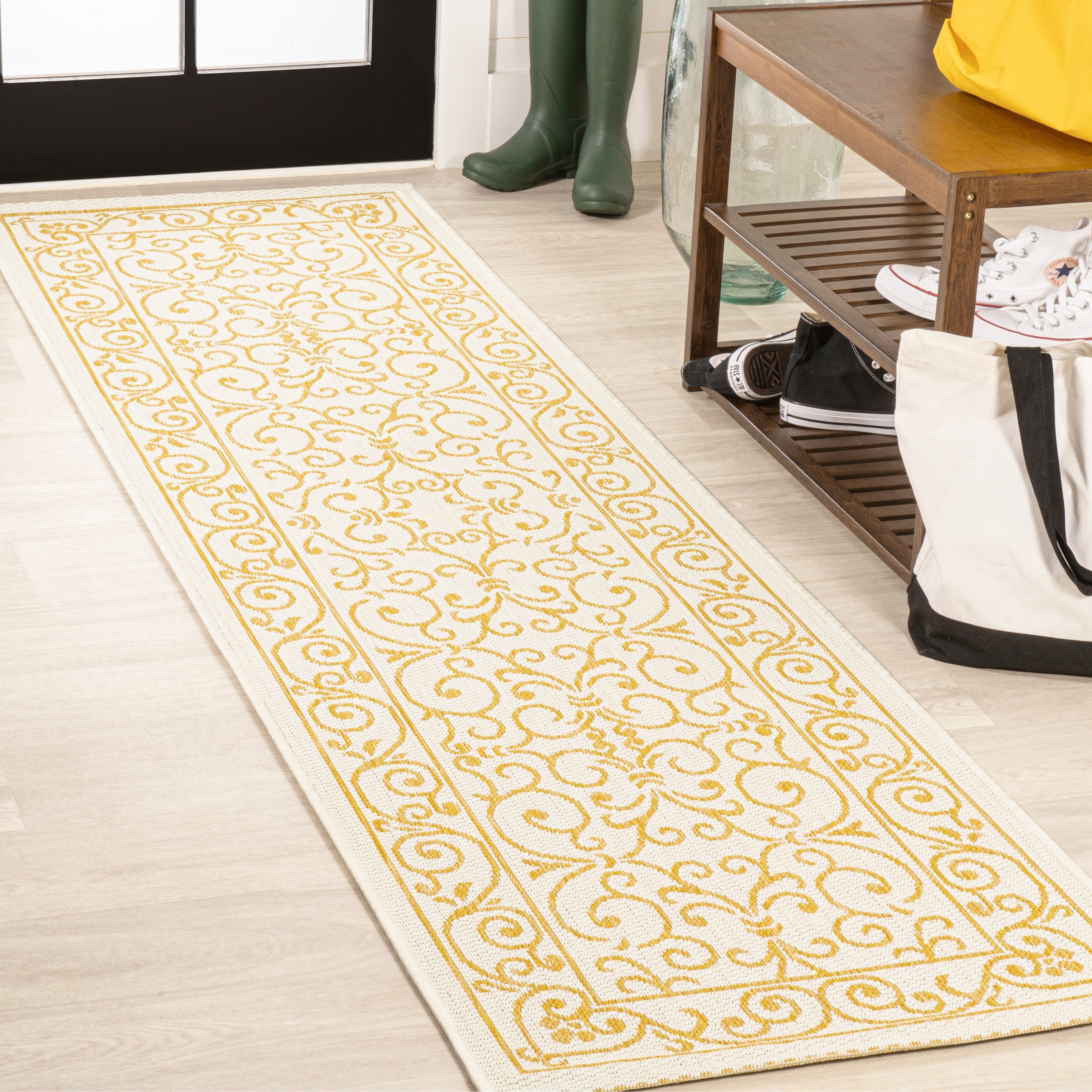 JONATHAN Y Filigree Textured Weave Indoor/Outdoor Area Rug