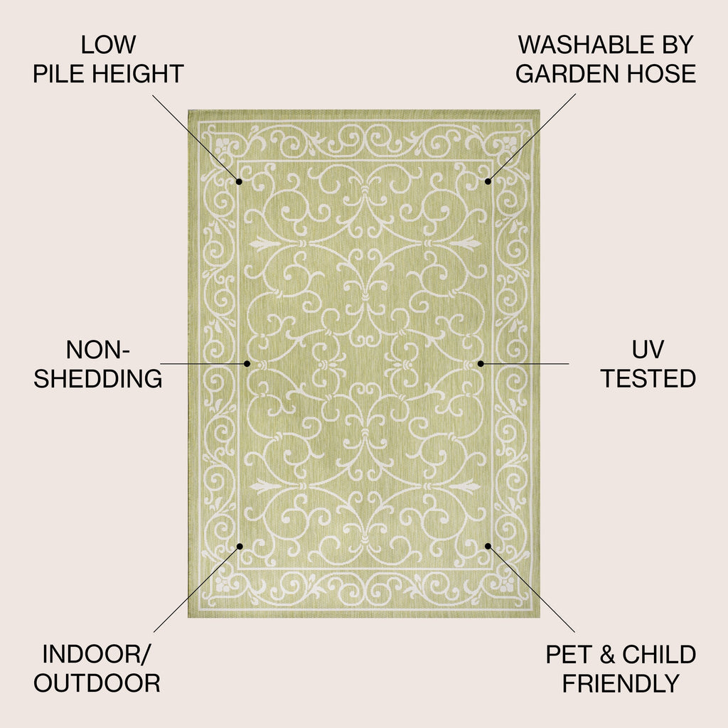 JONATHAN Y Filigree Textured Weave Indoor/Outdoor Area Rug