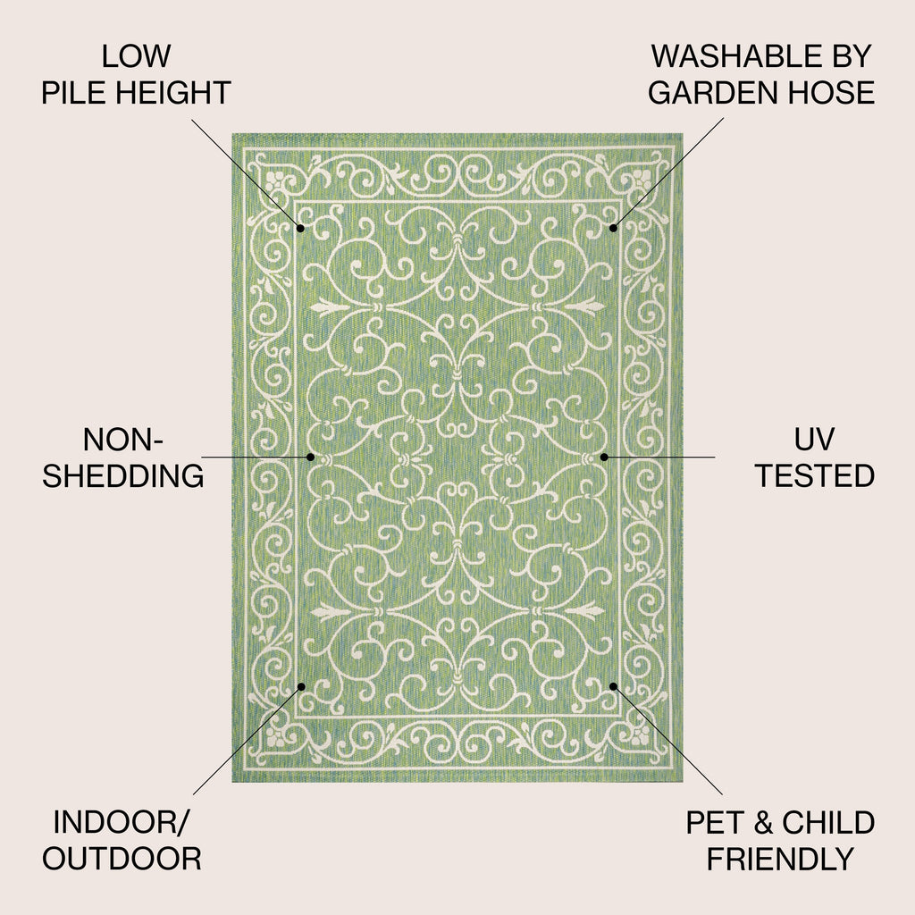 JONATHAN Y Filigree Textured Weave Indoor/Outdoor Area Rug