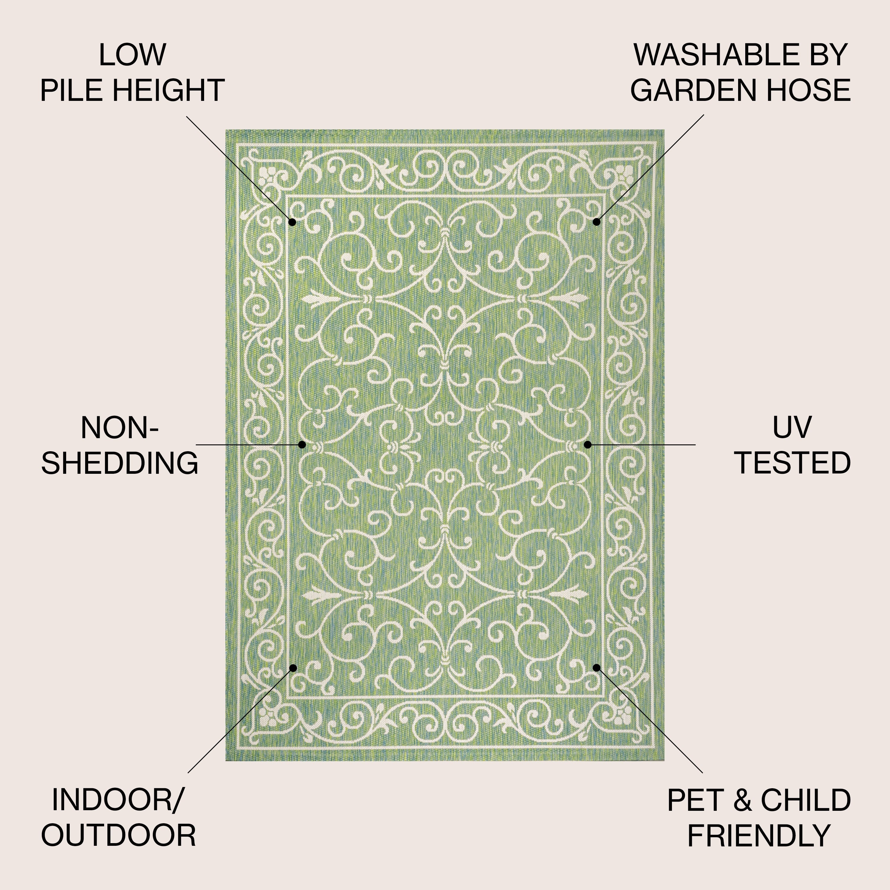 JONATHAN Y Filigree Textured Weave Indoor/Outdoor Area Rug