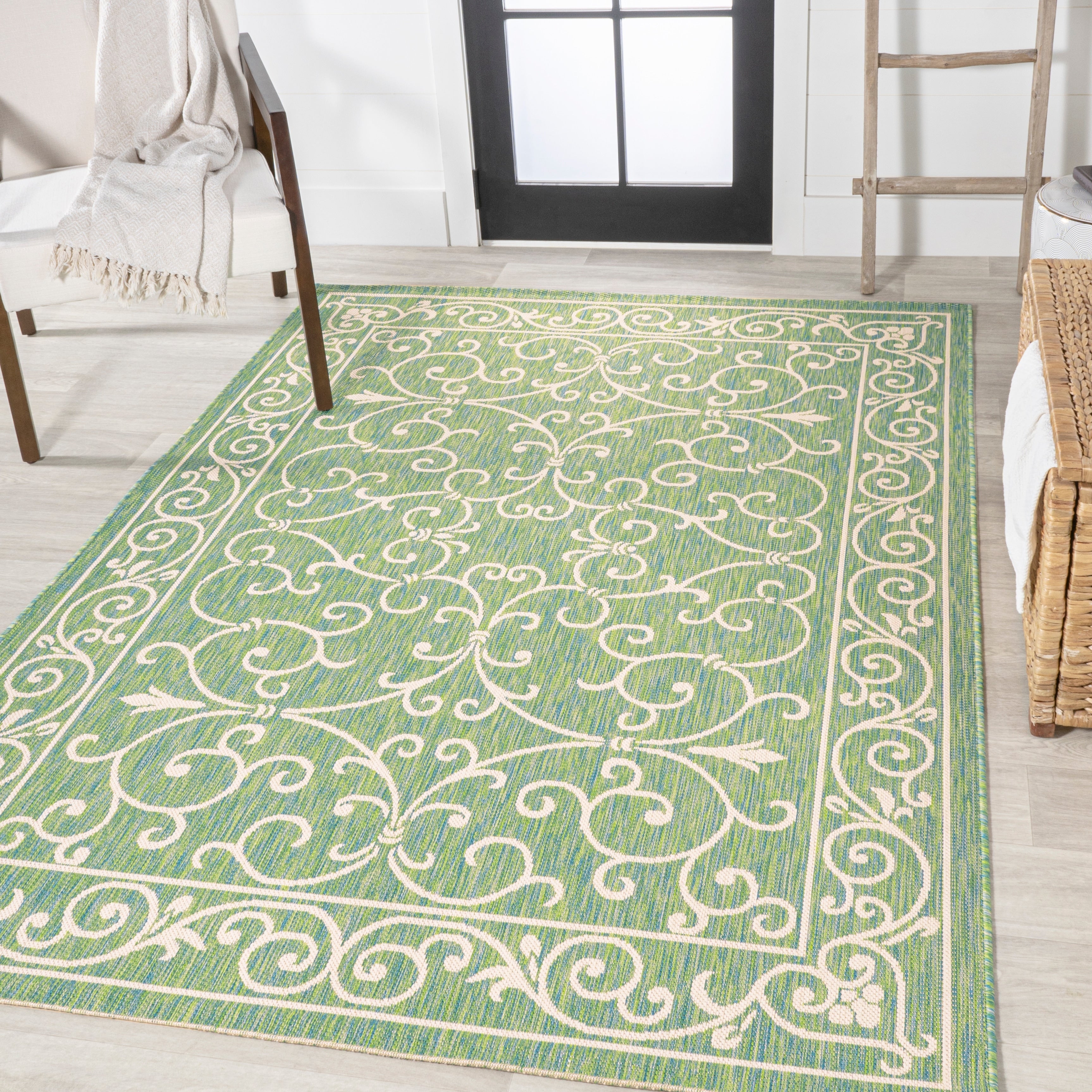 JONATHAN Y Filigree Textured Weave Indoor/Outdoor Area Rug