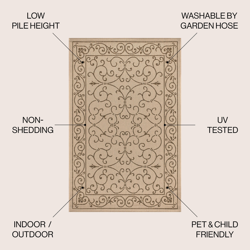 JONATHAN Y Filigree Textured Weave Indoor/Outdoor Area Rug