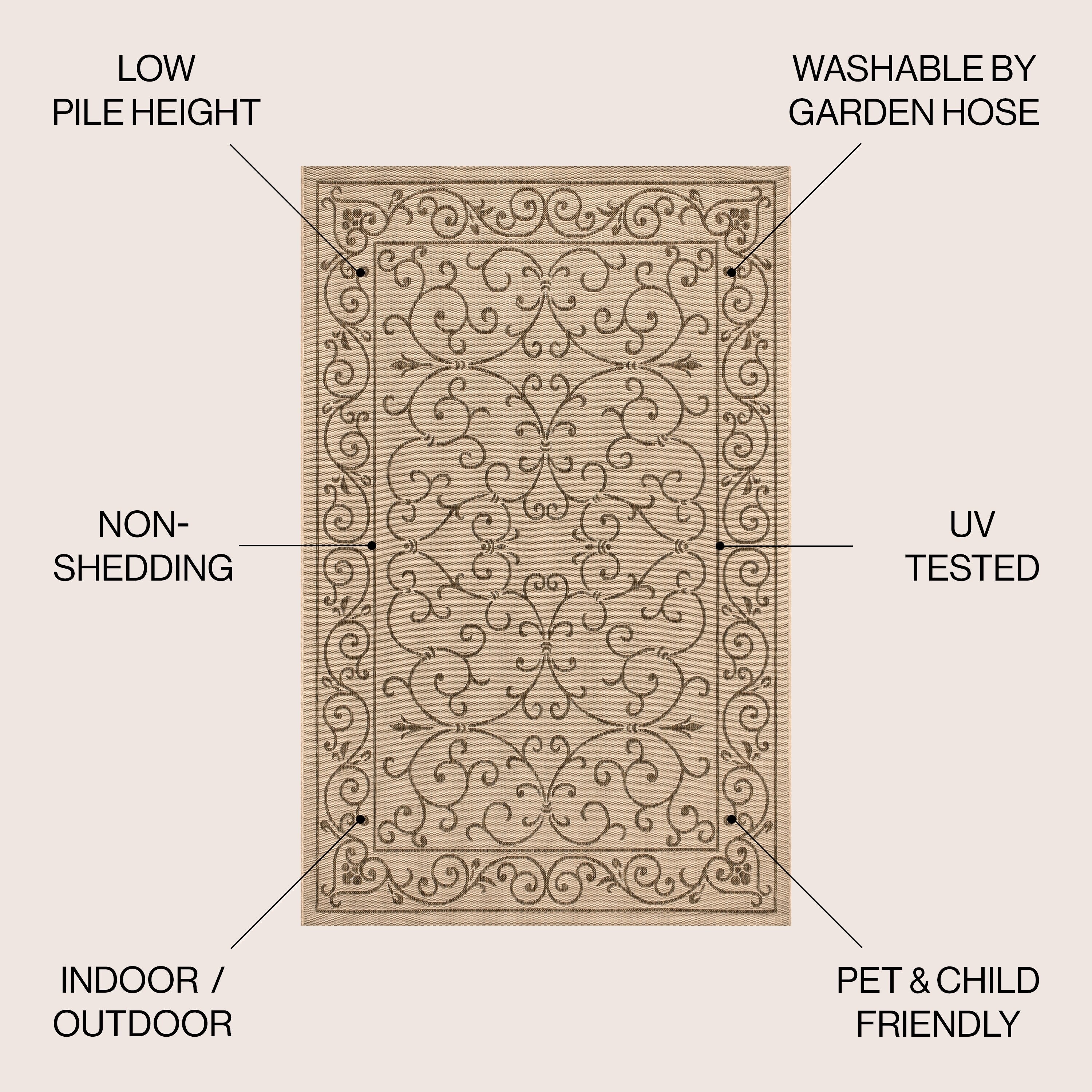 JONATHAN Y Filigree Textured Weave Indoor/Outdoor Area Rug