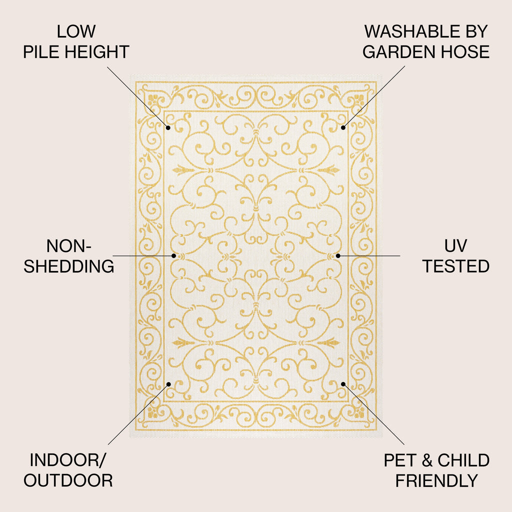 JONATHAN Y Filigree Textured Weave Indoor/Outdoor Area Rug