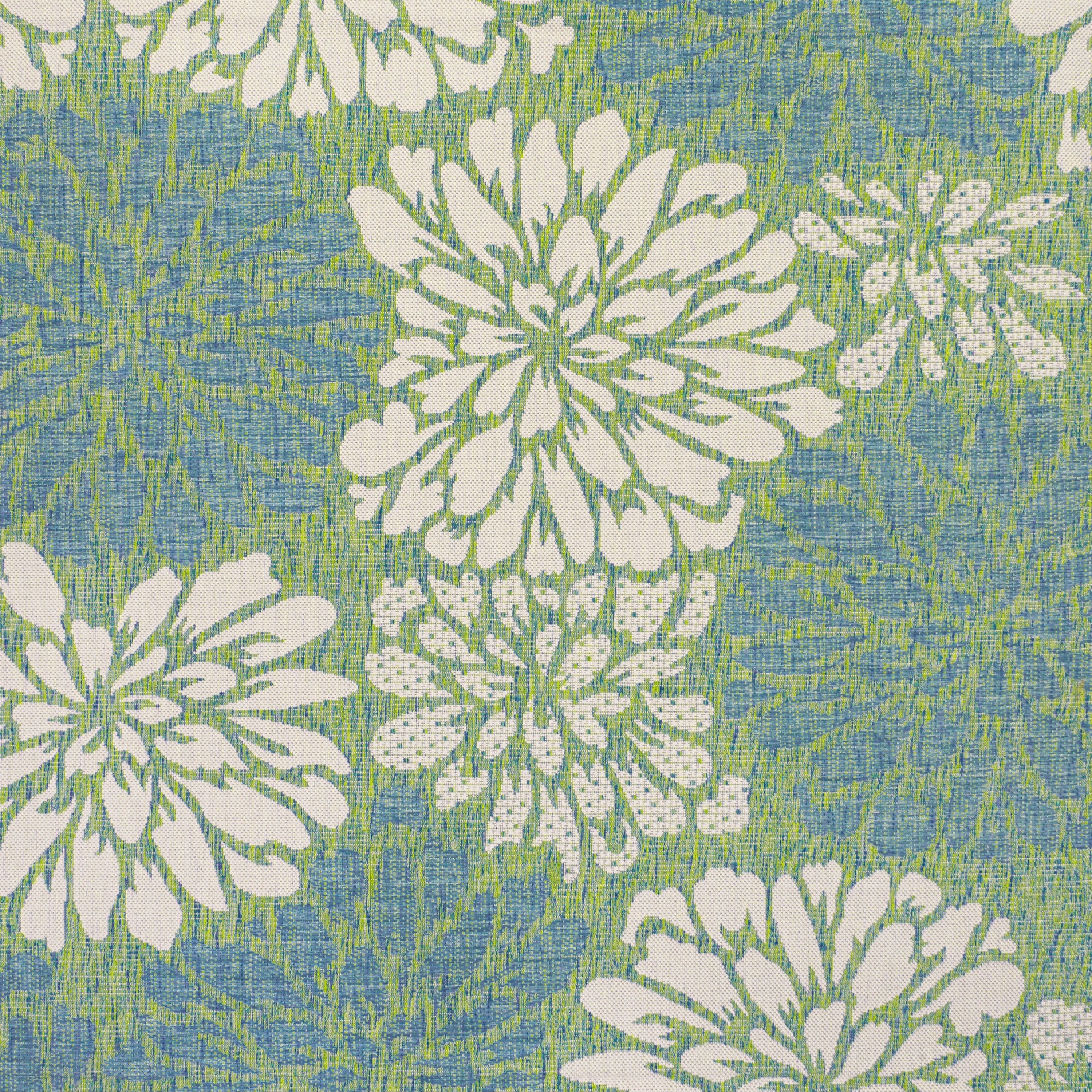 JONATHAN Y Floral Textured Weave Indoor/Outdoor Area Rug