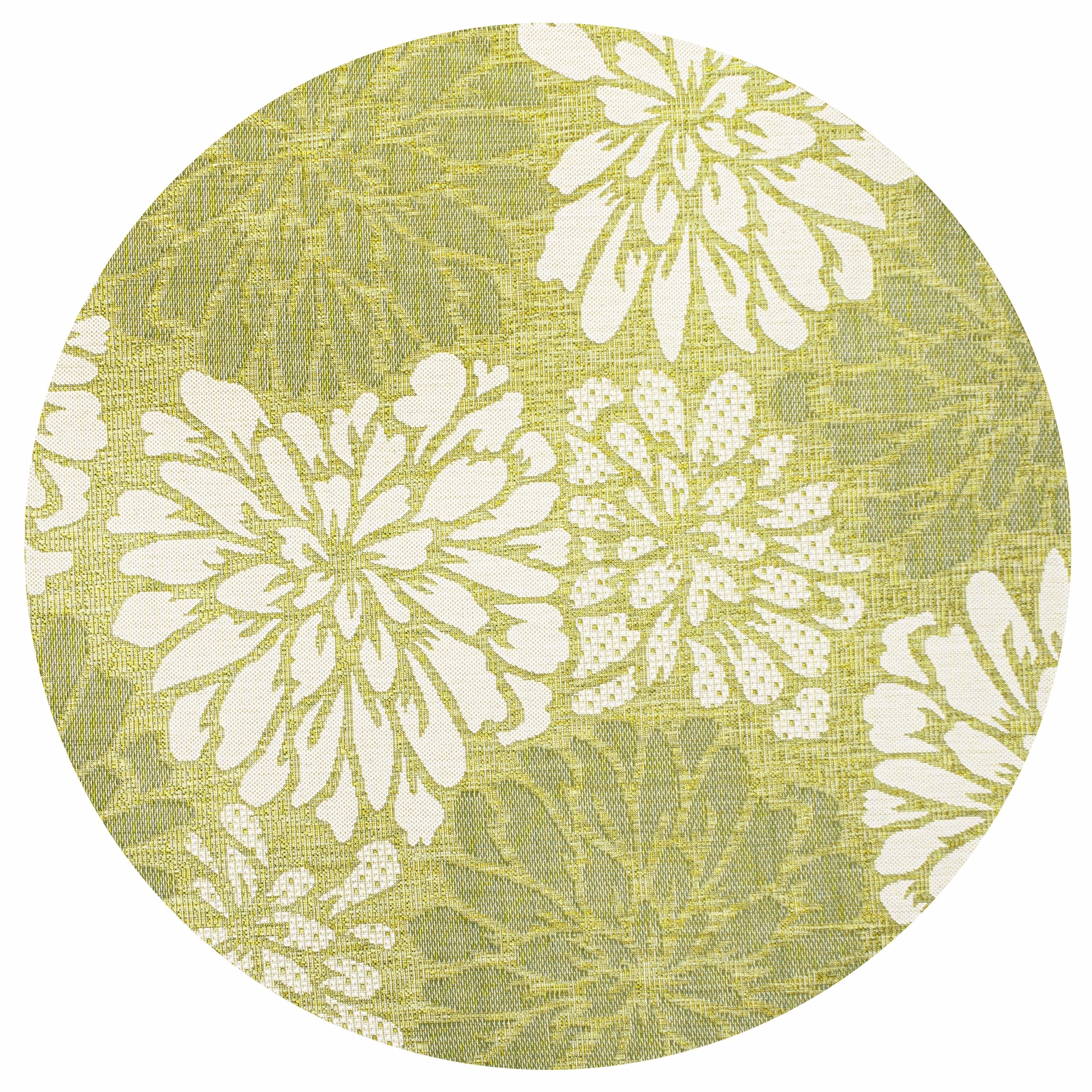JONATHAN Y Floral Textured Weave Indoor/Outdoor Area Rug