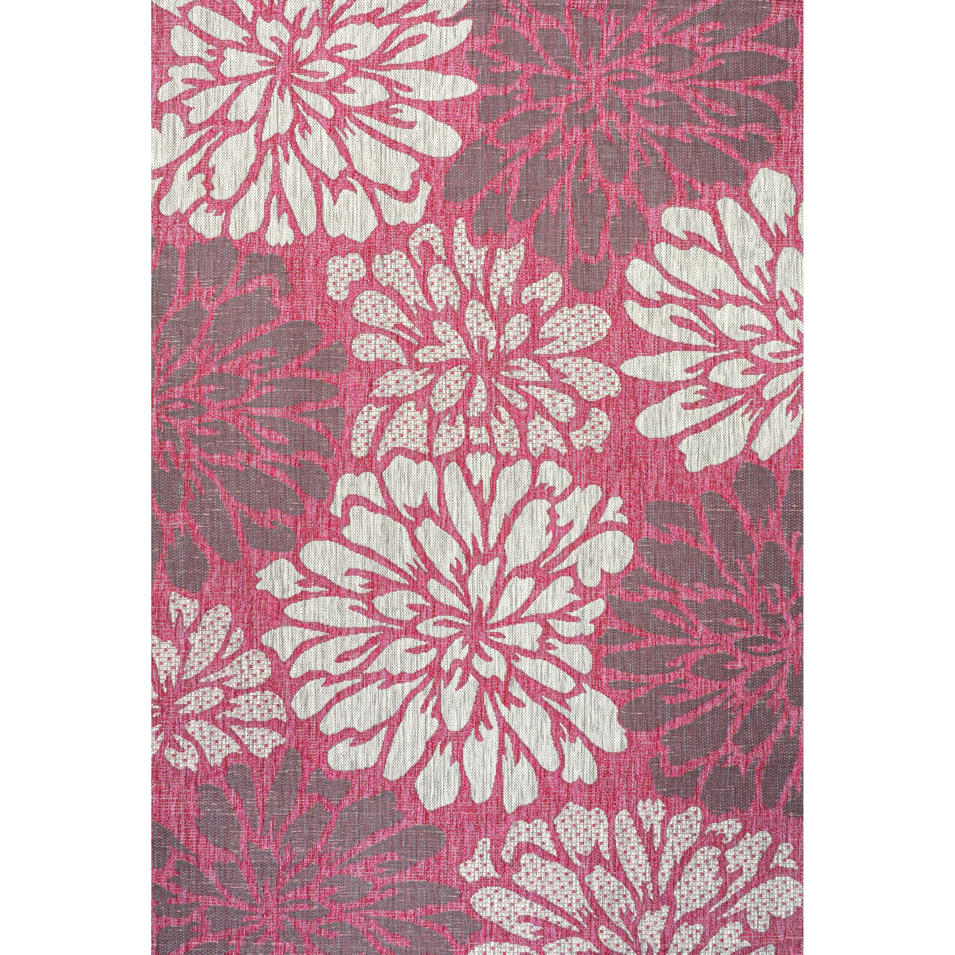 JONATHAN Y Floral Textured Weave Indoor/Outdoor Area Rug