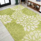 JONATHAN Y Floral Textured Weave Indoor/Outdoor Area Rug