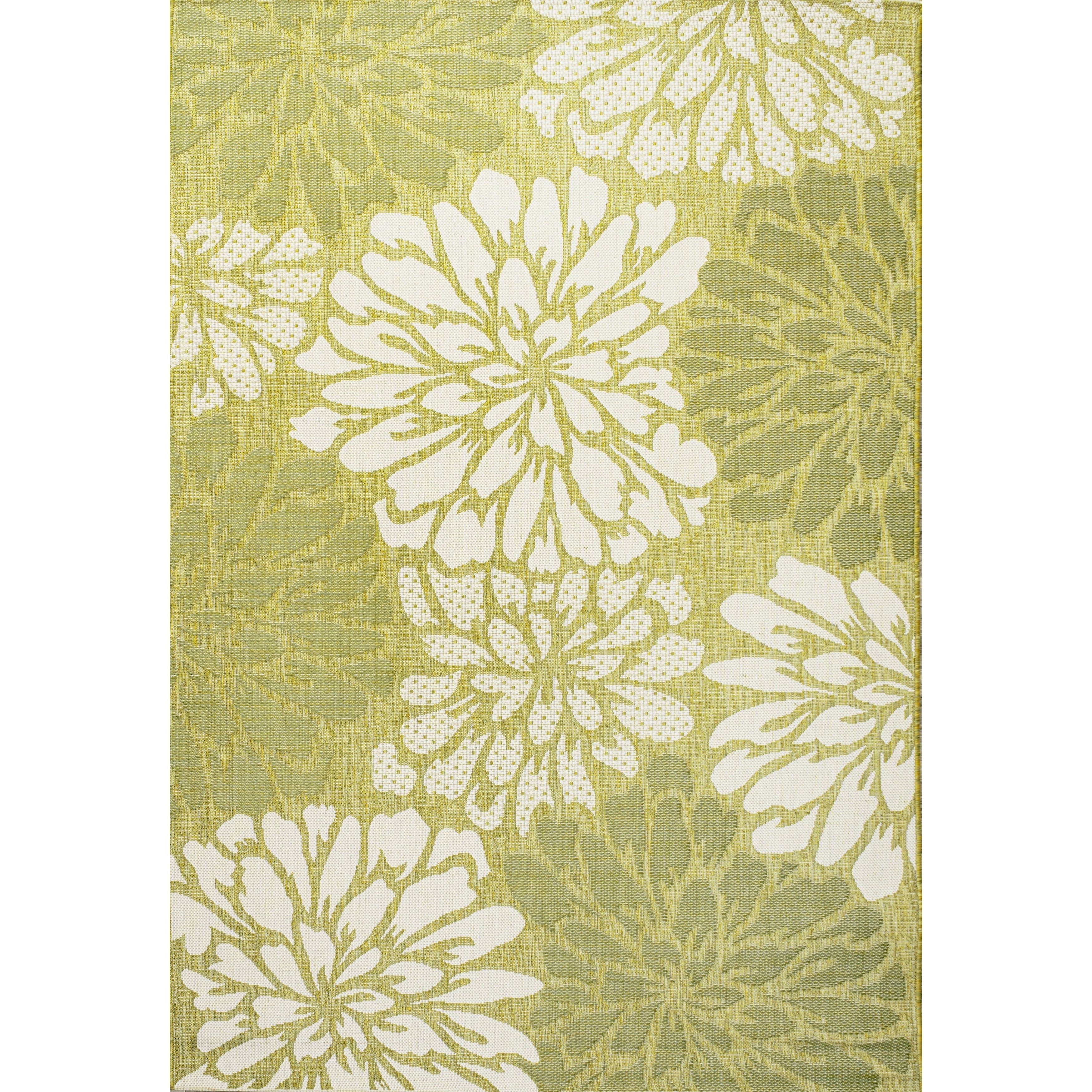 JONATHAN Y Floral Textured Weave Indoor/Outdoor Area Rug