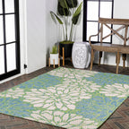 JONATHAN Y Floral Textured Weave Indoor/Outdoor Area Rug