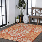 JONATHAN Y Floral Textured Weave Indoor/Outdoor Area Rug