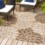 JONATHAN Y Floral Textured Weave Indoor/Outdoor Area Rug