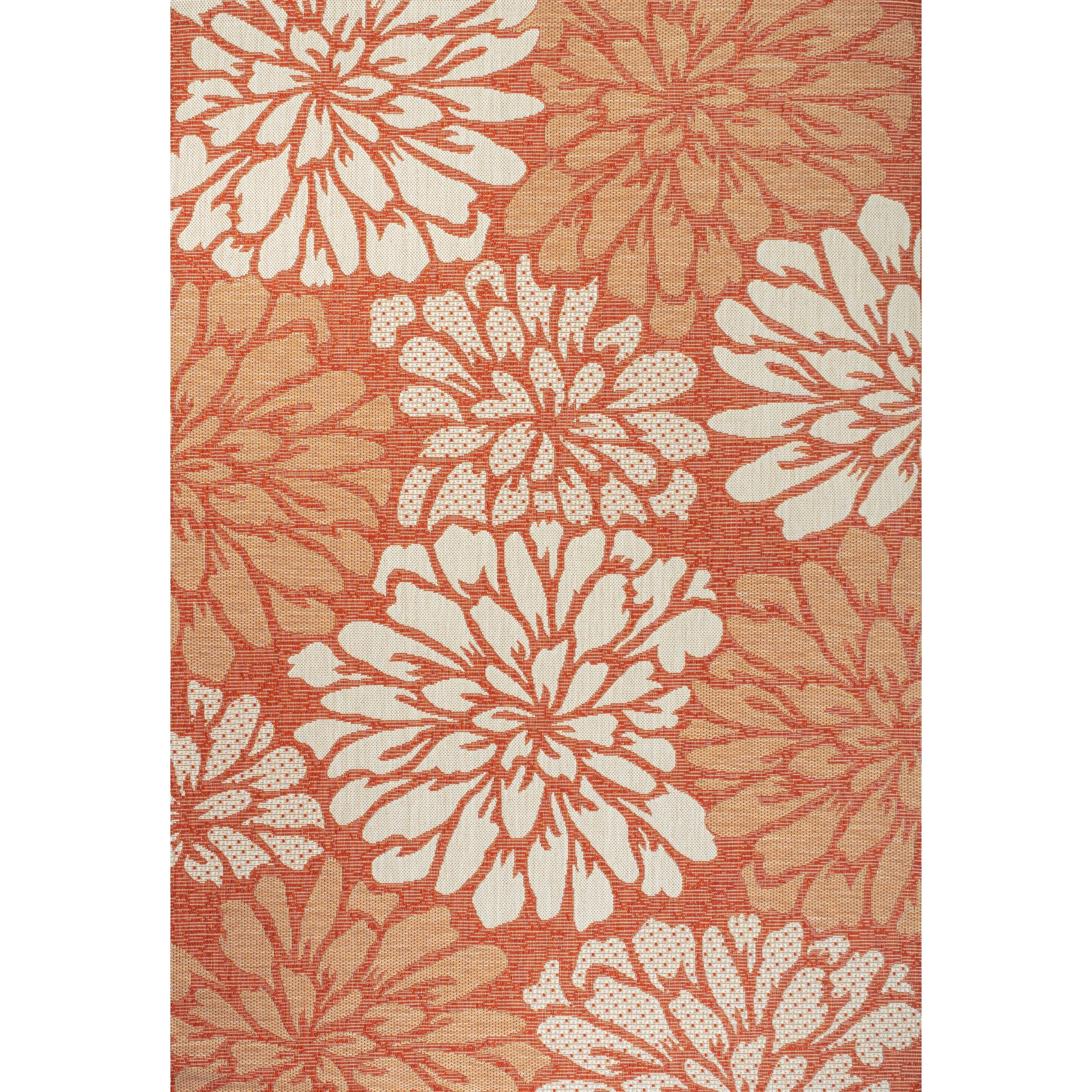 JONATHAN Y Floral Textured Weave Indoor/Outdoor Area Rug