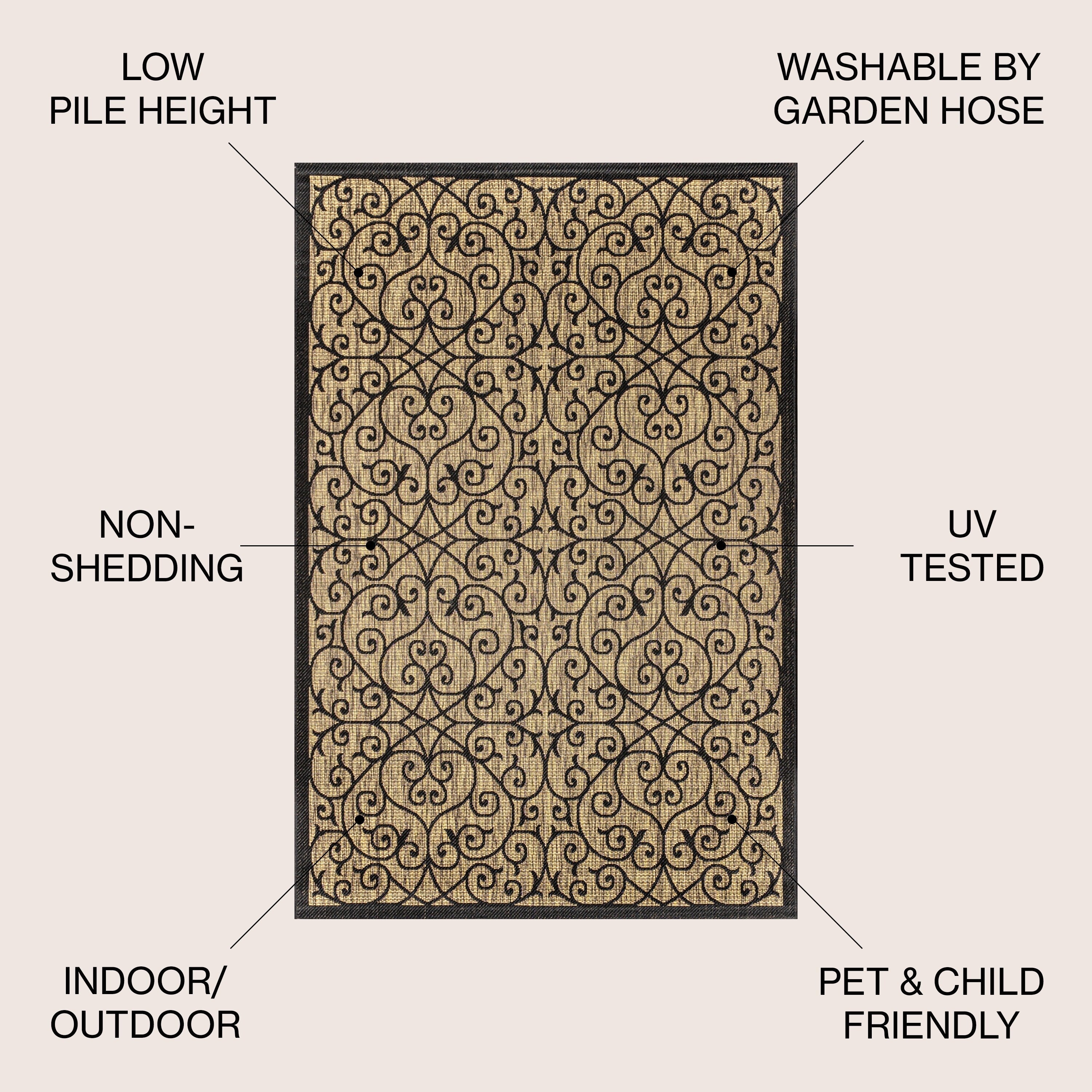 JONATHAN Y Ourika Textured Weave Indoor/Outdoor Area Rug