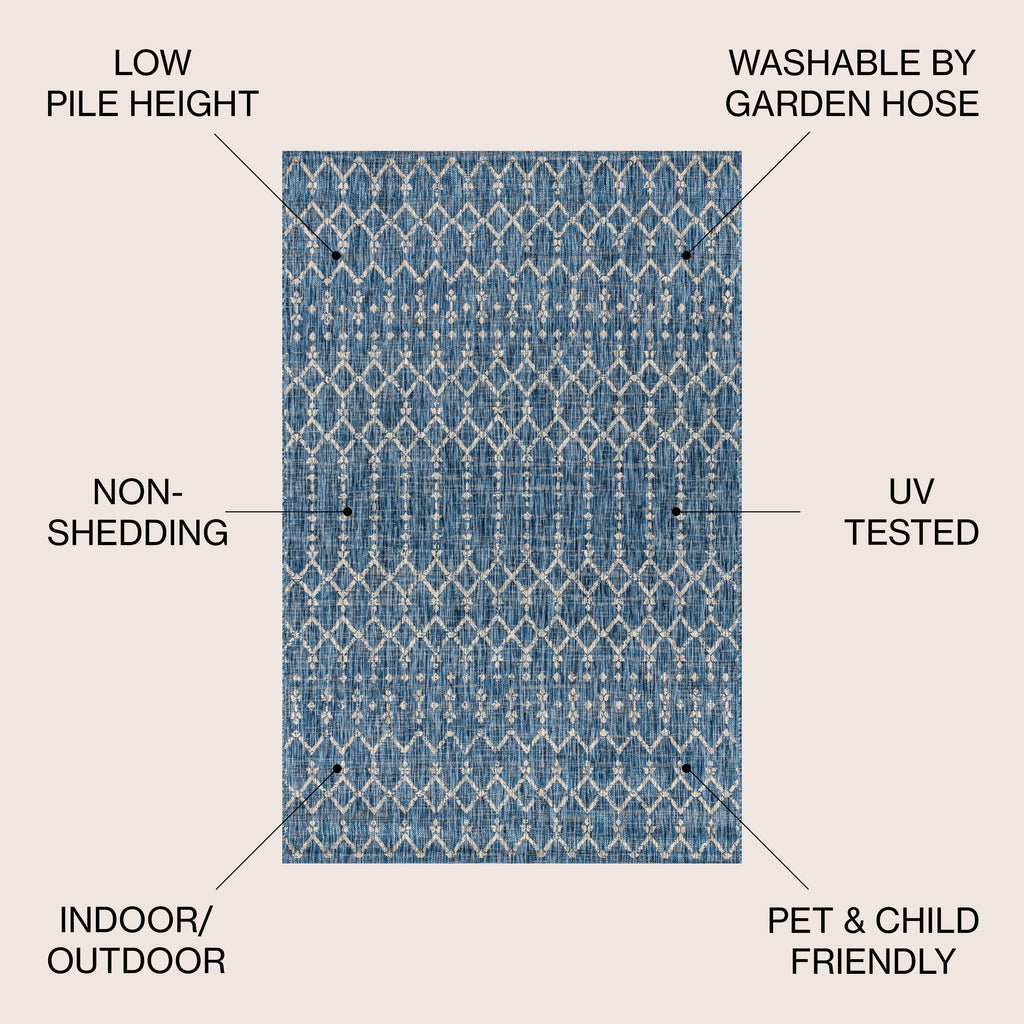 JONATHAN Y Trebol Moroccan Geometric Textured Weave Indoor/Outdoor Area Rug