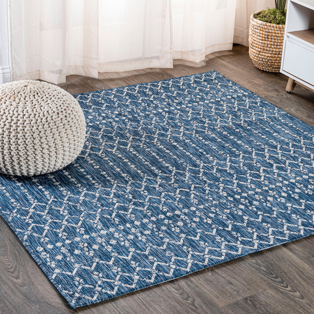 JONATHAN Y Trebol Moroccan Geometric Textured Weave Indoor/Outdoor Area Rug
