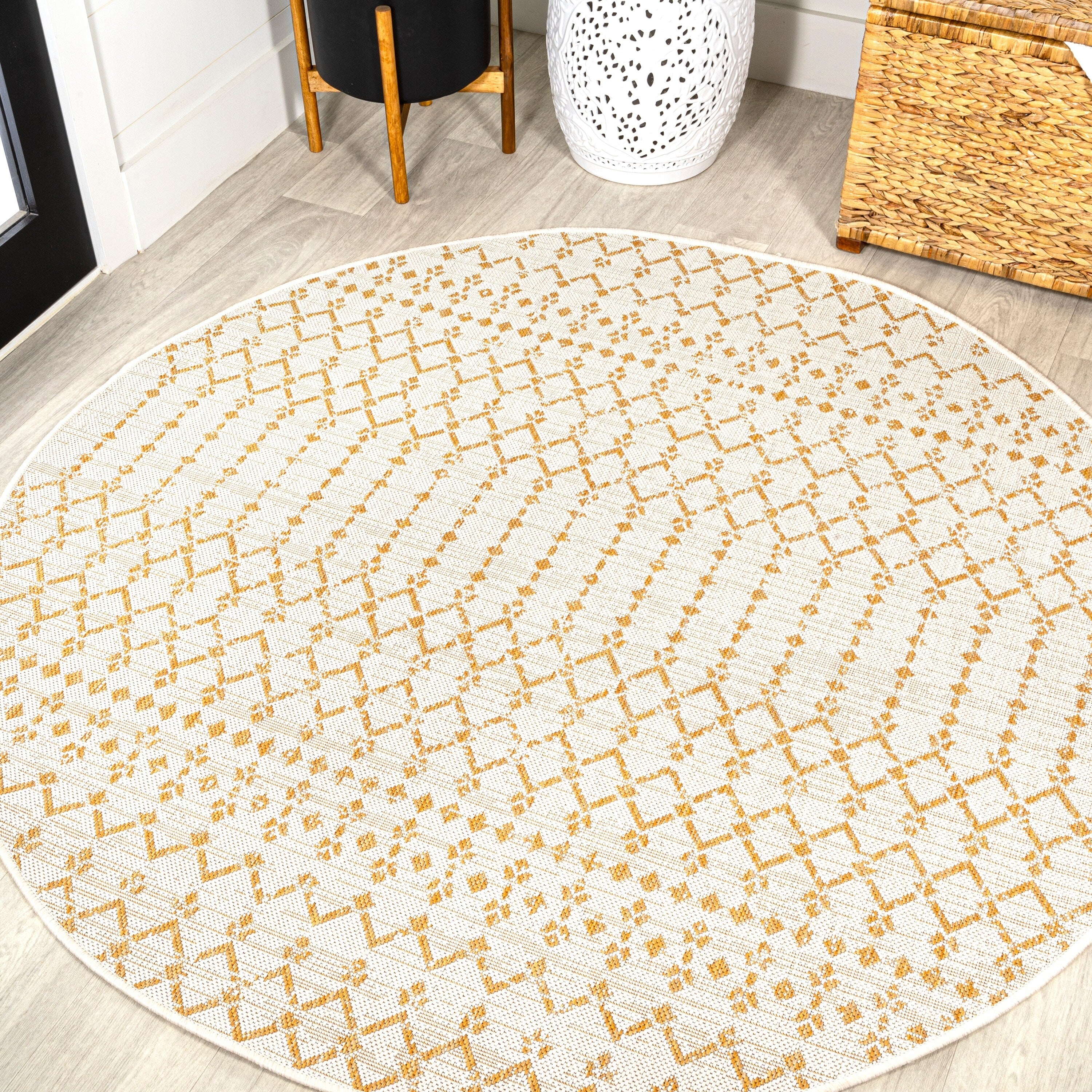 JONATHAN Y Trebol Moroccan Geometric Textured Weave Indoor/Outdoor Area Rug