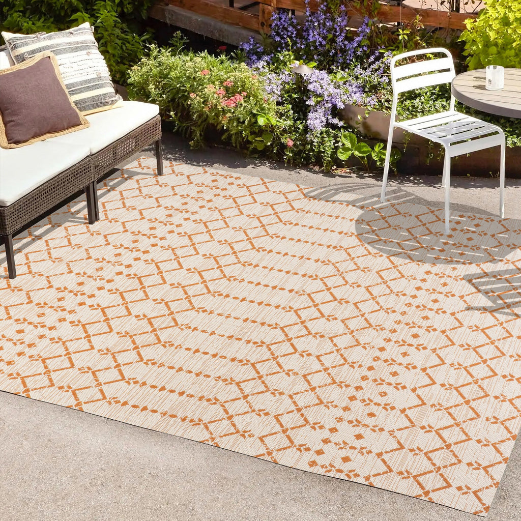 JONATHAN Y Trebol Moroccan Geometric Textured Weave Indoor/Outdoor Area Rug