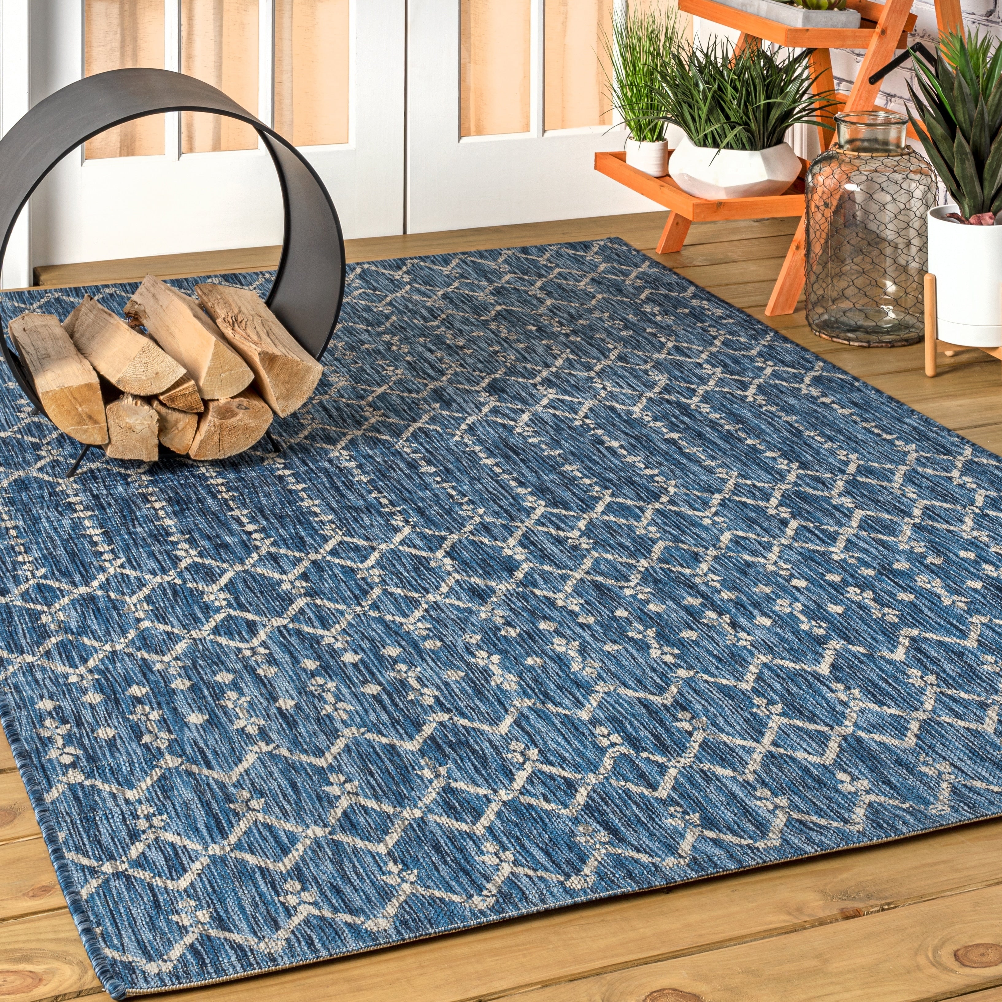 JONATHAN Y Trebol Moroccan Geometric Textured Weave Indoor/Outdoor Area Rug