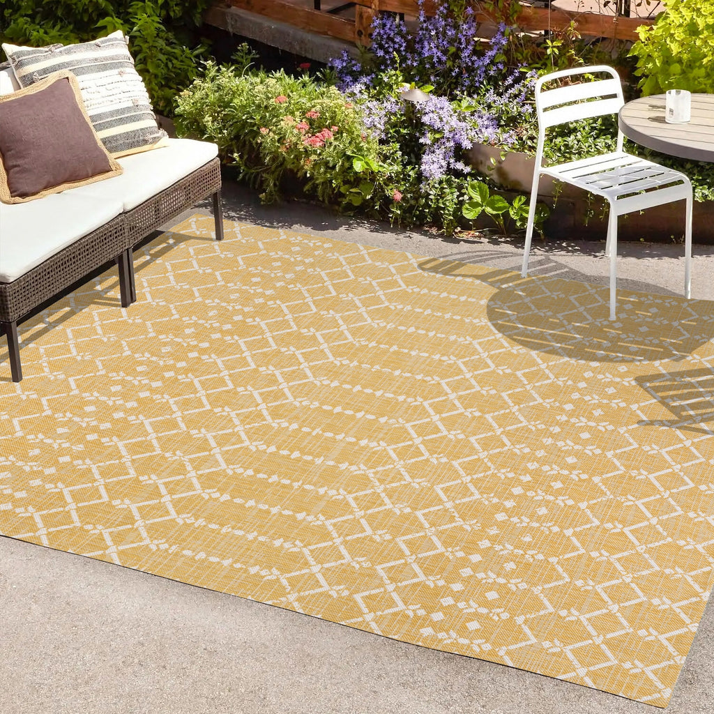 JONATHAN Y Trebol Moroccan Geometric Textured Weave Indoor/Outdoor Area Rug