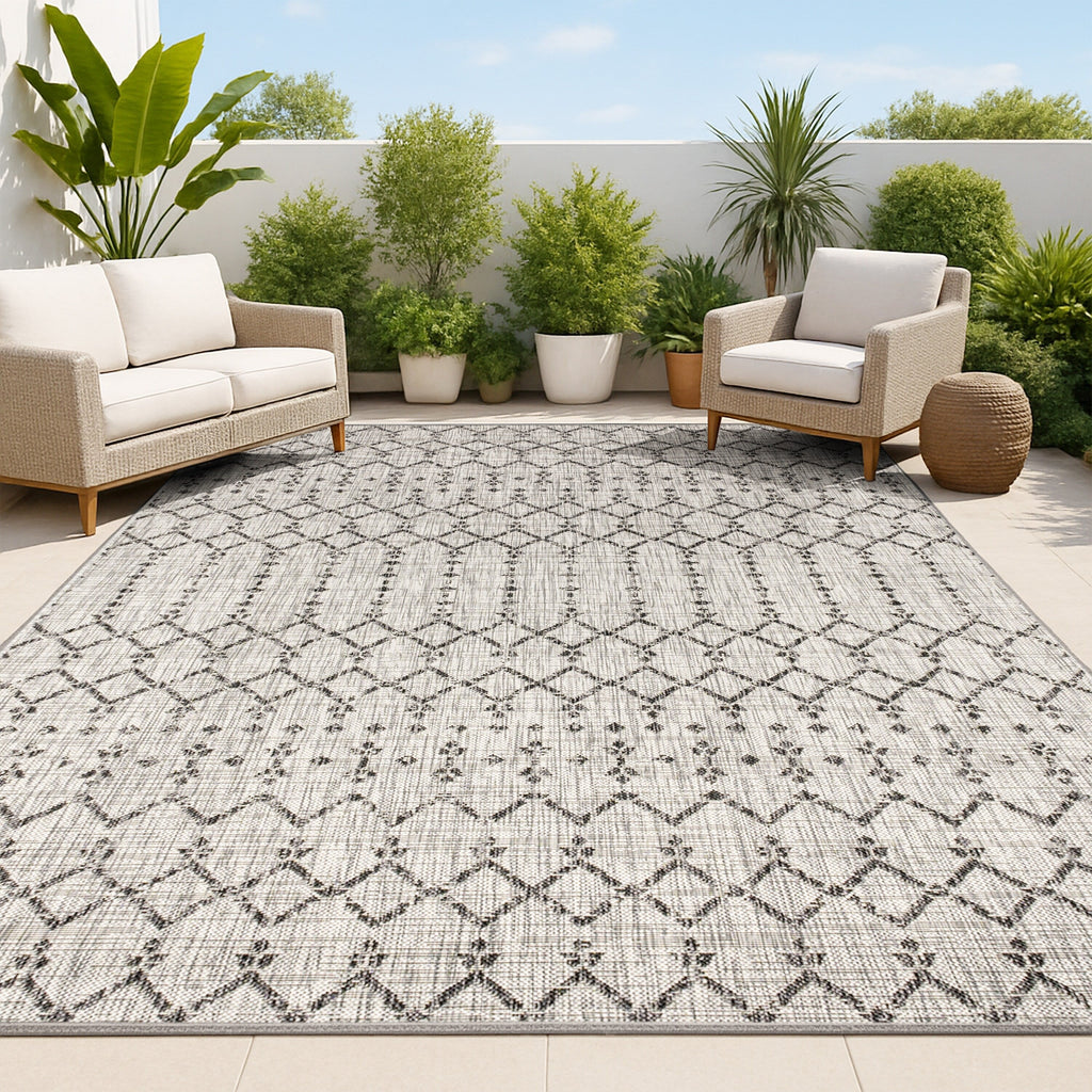 JONATHAN Y Trebol Moroccan Geometric Textured Weave Indoor/Outdoor Area Rug