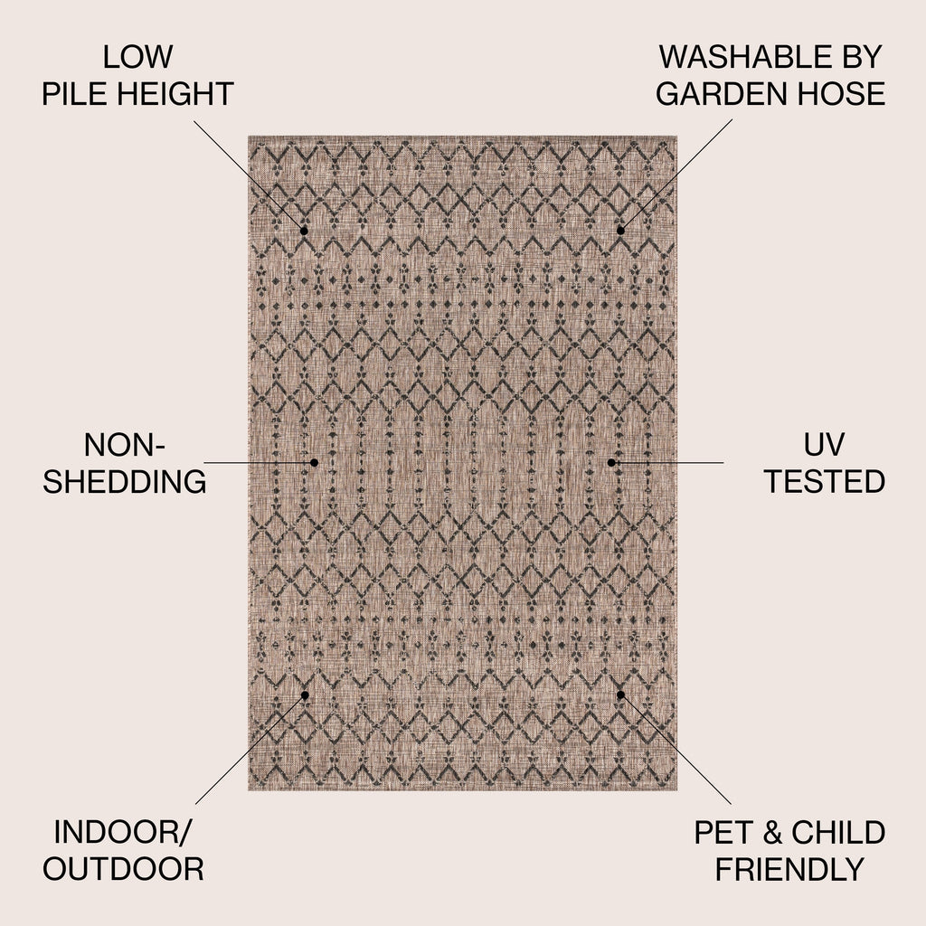 JONATHAN Y Trebol Moroccan Geometric Textured Weave Indoor/Outdoor Area Rug