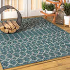 JONATHAN Y Trebol Moroccan Geometric Textured Weave Indoor/Outdoor Area Rug