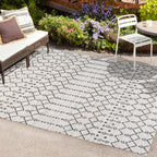 JONATHAN Y Trebol Moroccan Geometric Textured Weave Indoor/Outdoor Area Rug