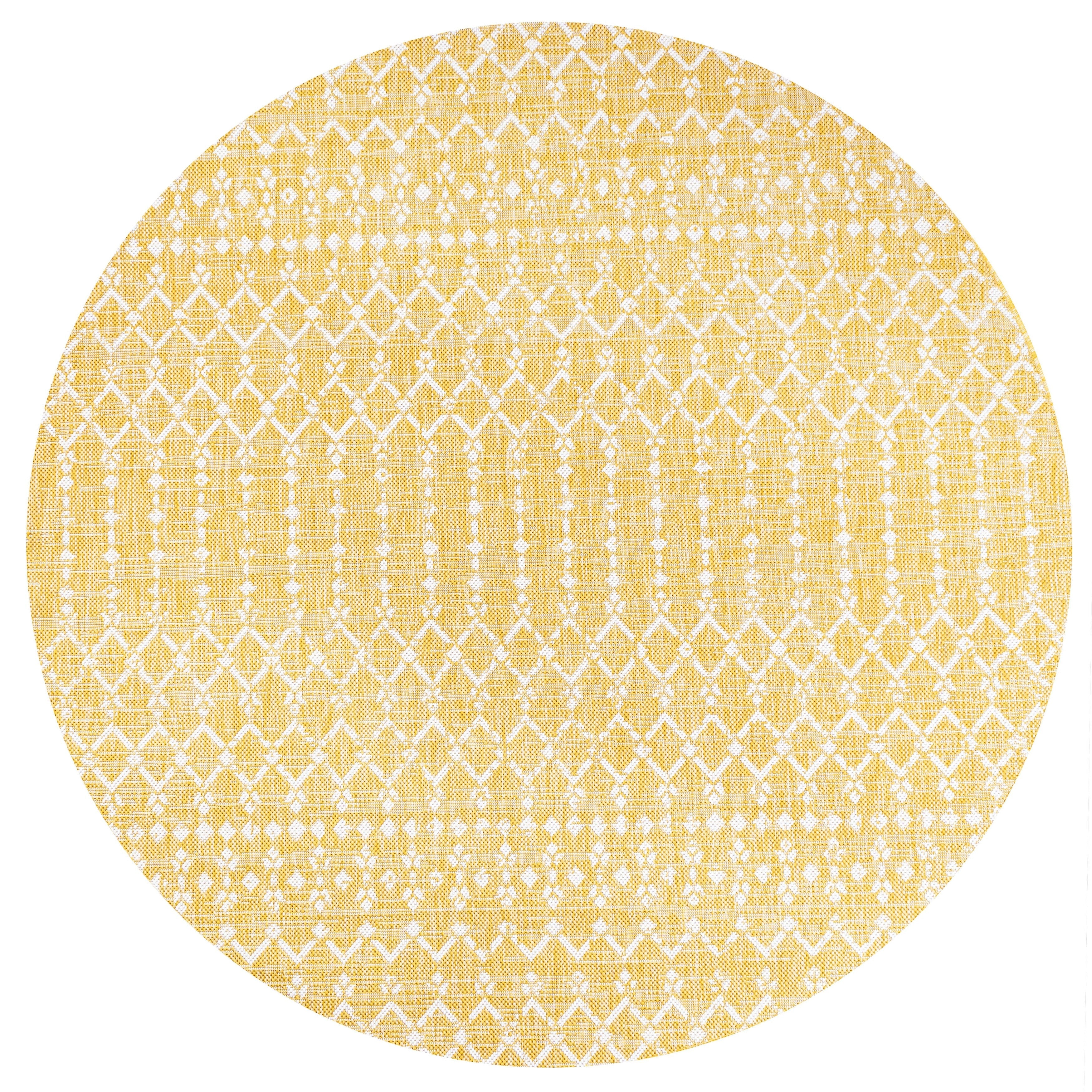 JONATHAN Y Trebol Moroccan Geometric Textured Weave Indoor/Outdoor Area Rug