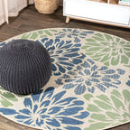 JONATHAN Y Floral Textured Weave Indoor/Outdoor Area Rug