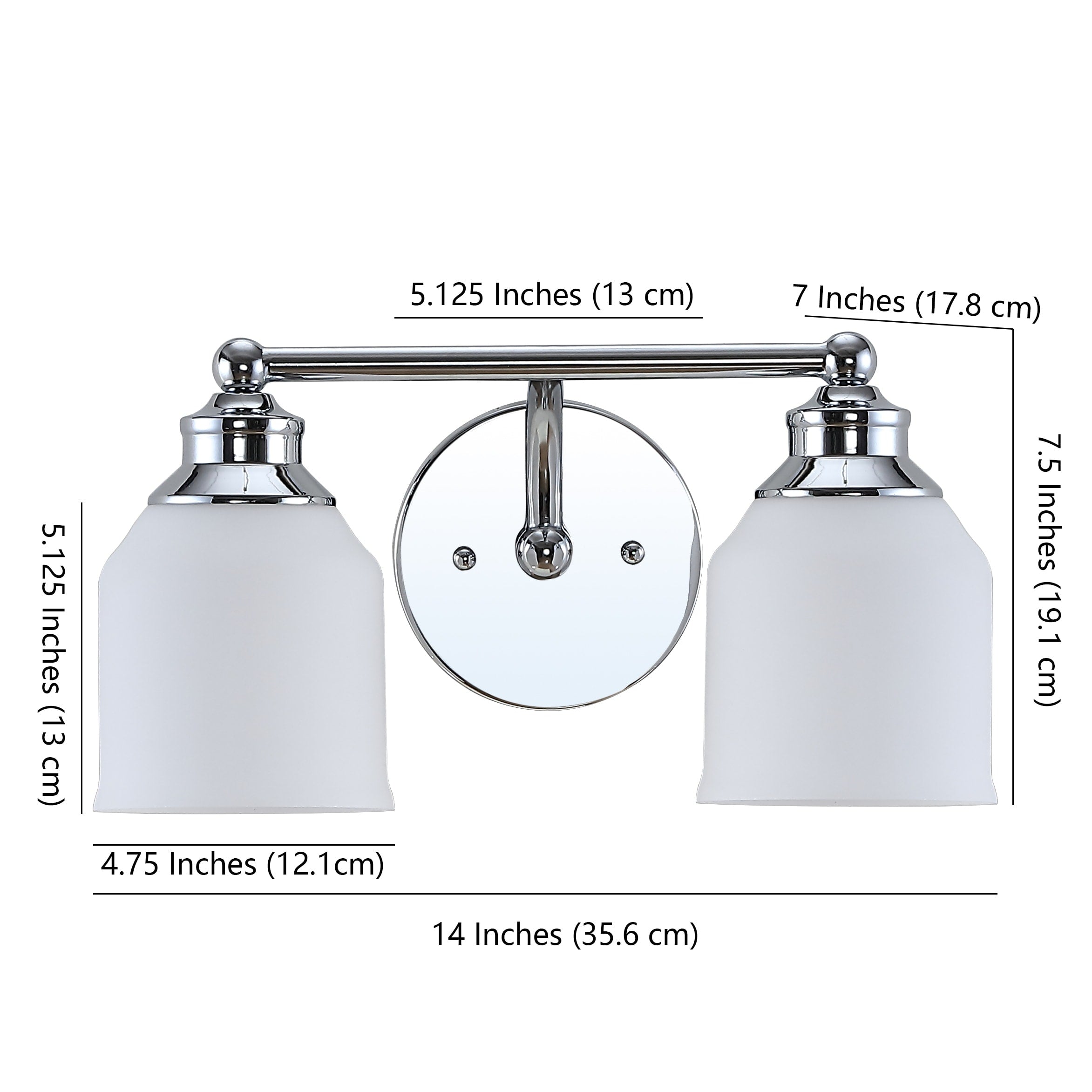 Jayne Iron/Frosted Glass Farmhouse Cottage LED Vanity Light, by JONATHAN Y