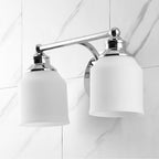 Jayne Iron/Frosted Glass Farmhouse Cottage LED Vanity Light, by JONATHAN Y