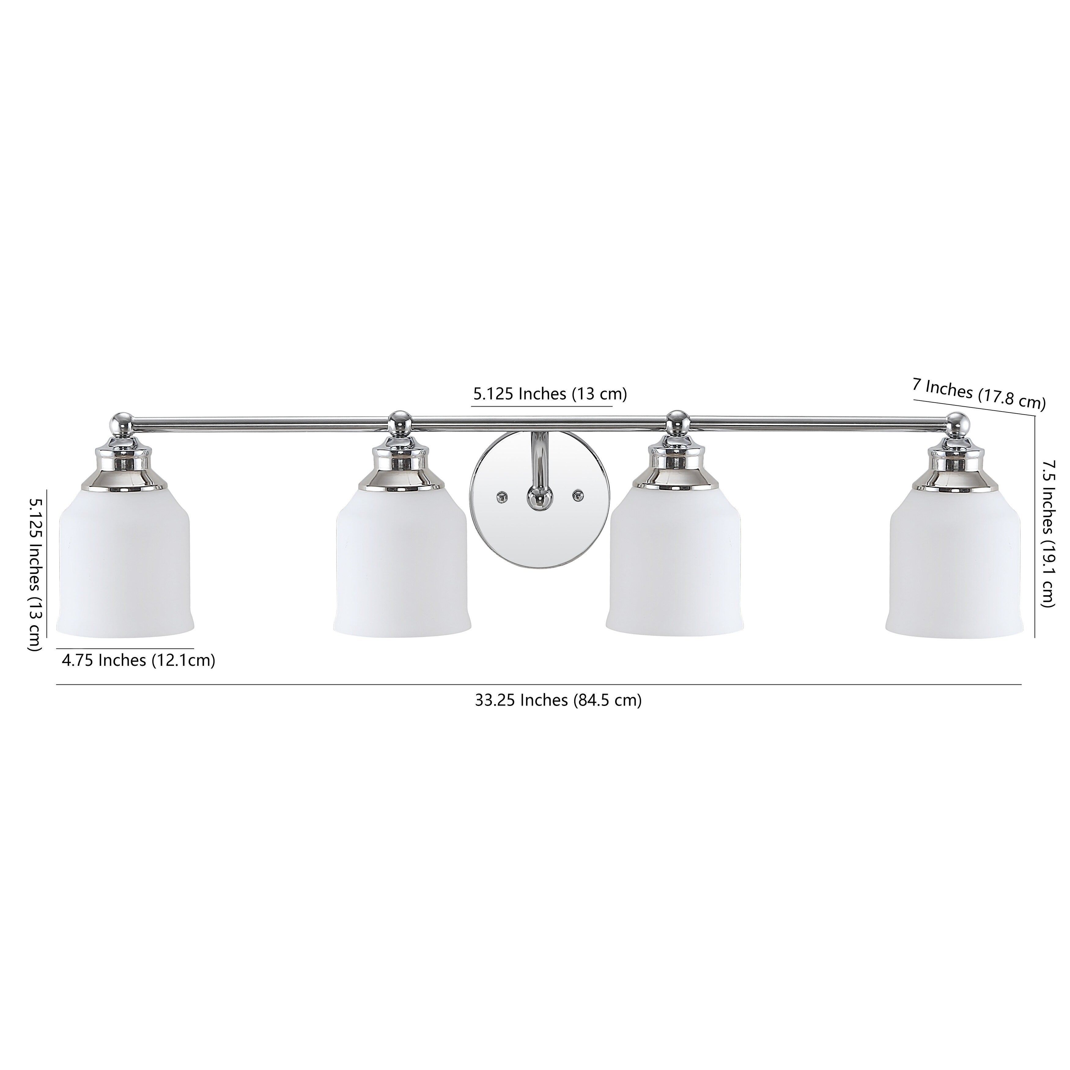 Jayne Iron/Frosted Glass Farmhouse Cottage LED Vanity Light, by JONATHAN Y