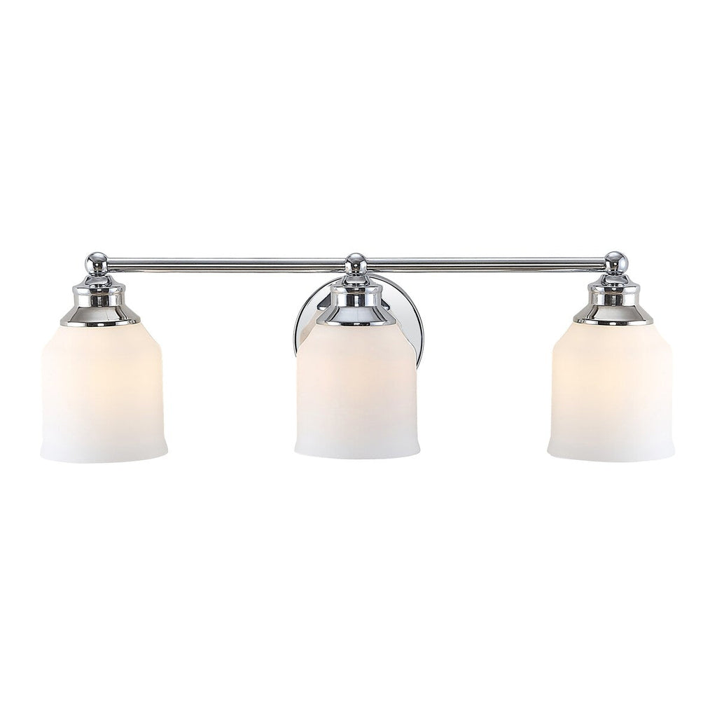 Jayne Iron/Frosted Glass Farmhouse Cottage LED Vanity Light, by JONATHAN Y