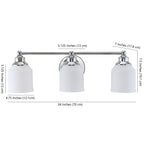 Jayne Iron/Frosted Glass Farmhouse Cottage LED Vanity Light, by JONATHAN Y