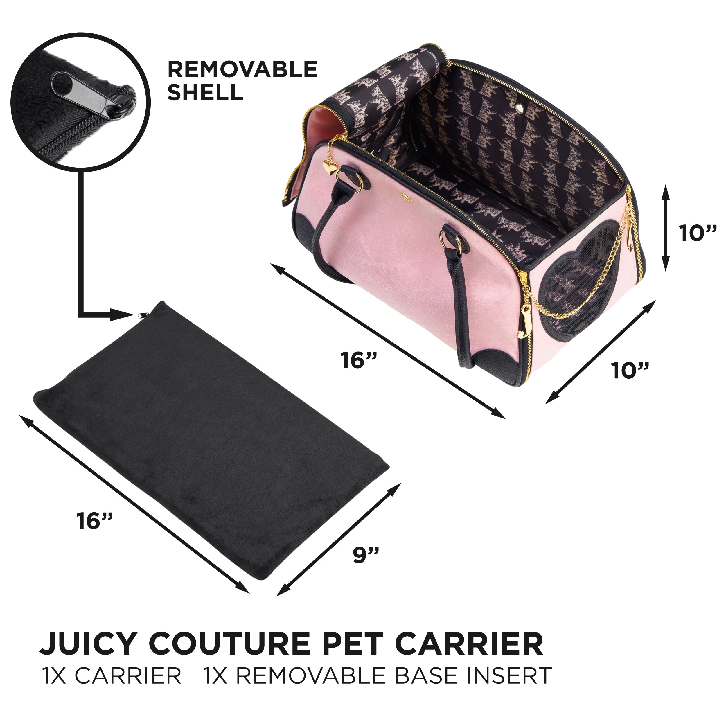 Juicy Couture Give Me Treats Pet Carrier - Stylish Travel Bag