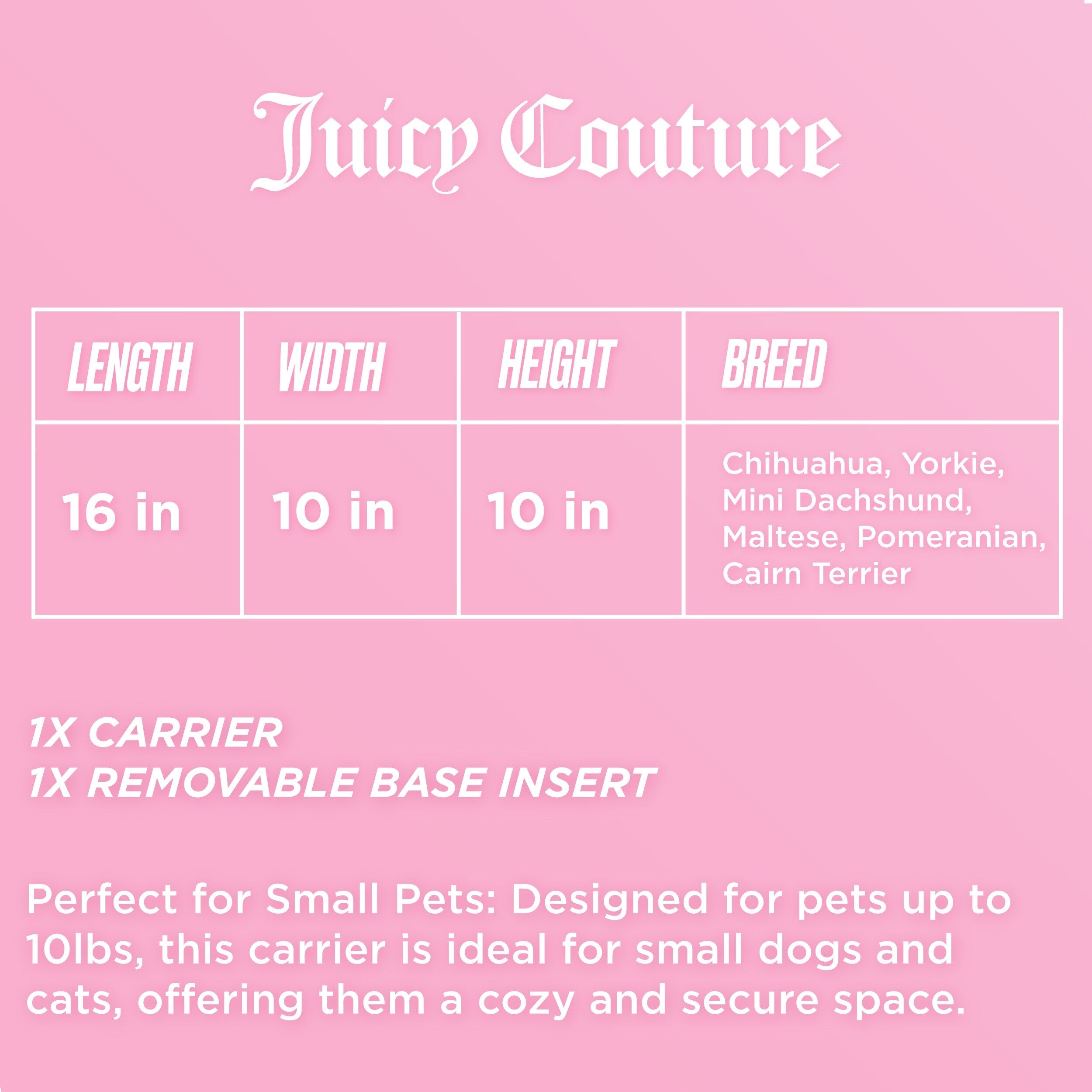Juicy Couture Give Me Treats Pet Carrier - Stylish Travel Bag