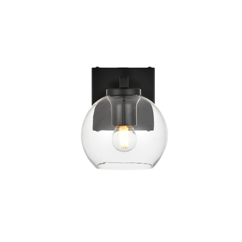 Julian 1 Light Black and Clear Bath Sconce