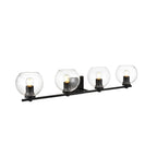 Julian 1 Light Black and Clear Bath Sconce