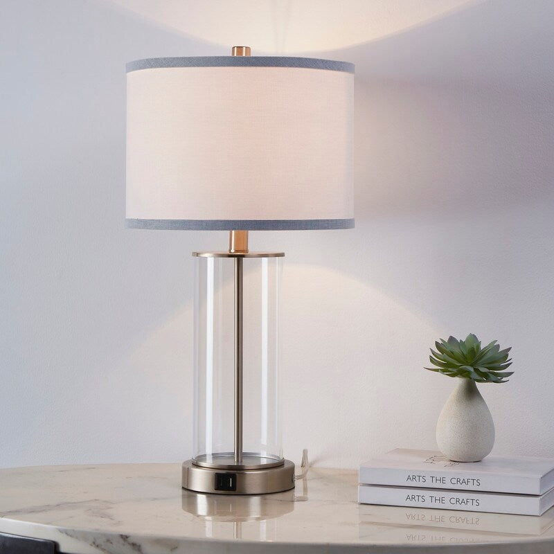 KAWOTI 23.25 Touch Control Table Lamp Set with USB Port and Bulbs