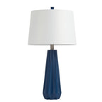 KAWOTI 27 Blue Table Lamp with Fabric Shade